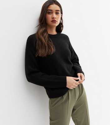 Black Knit Crew Neck Jumper