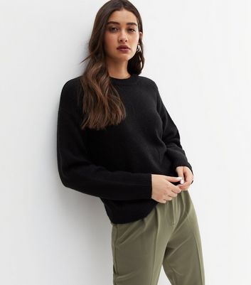 Black Knit Crew Neck Jumper