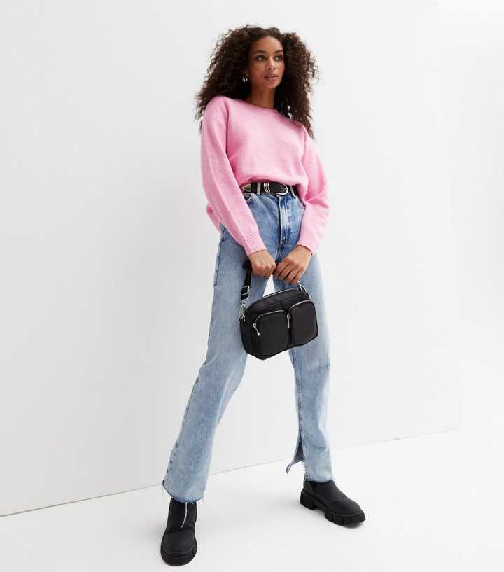 Pink Knit Crew Neck Jumper