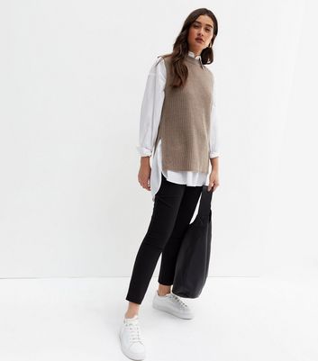 Mink Chunky Knit Crew Neck Vest | New Look