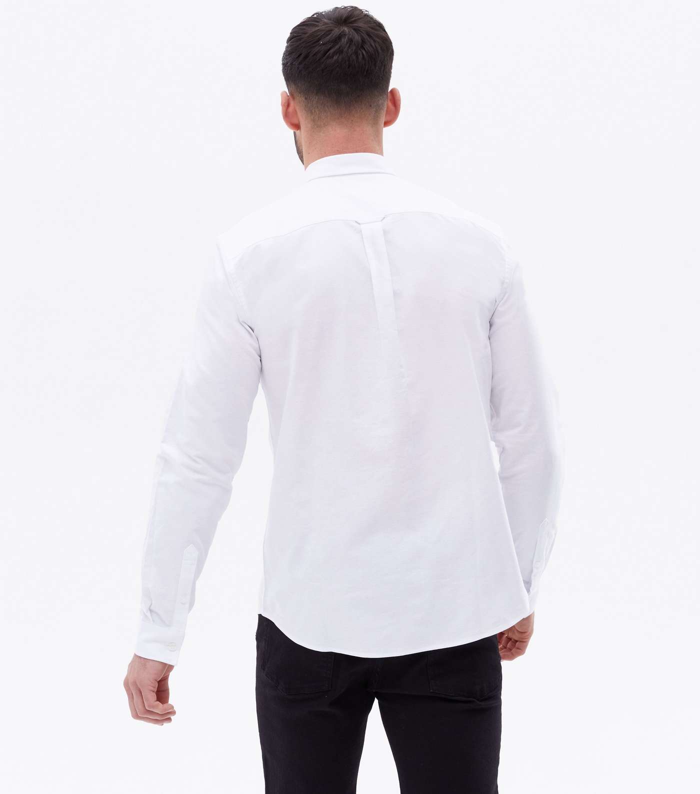 White Long Sleeve Oxford Shirt Image 4