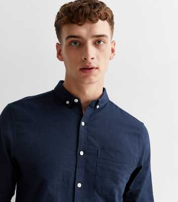Navy Long Sleeve Oxford Shirt