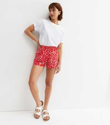 Red Flocked Butterfly Runner Shorts