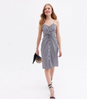 Click to view product details and reviews for Pink Vanilla Black Gingham Twist Midi Dress New Look.