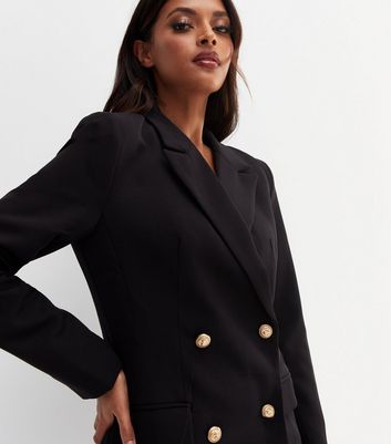 Double breasted black sale blazer with gold buttons