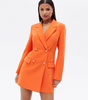 Damen Bekleidung Bright Orange Blazer Dress