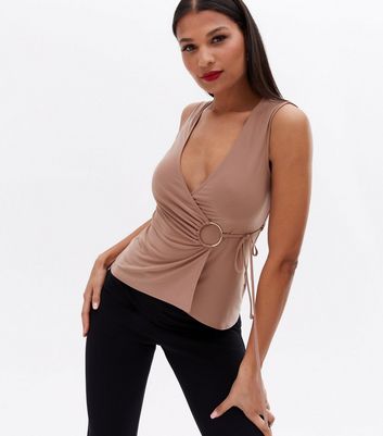 New Look Maternity loungewear wrap top co-ord in camel