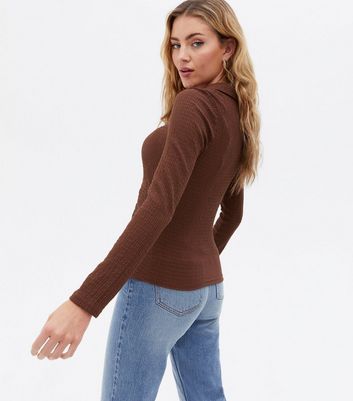 Long Sleeve Textured Top Brobei