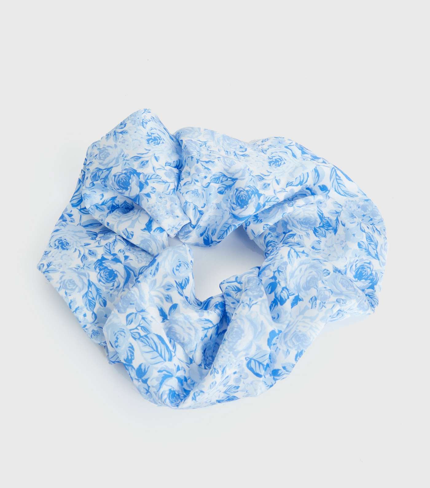 Pale Blue Floral Oversized Scrunchie Image 2