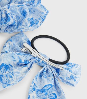 Damen Accessoires 2 Pack Blue Floral Hair Band and Scrunchie Set