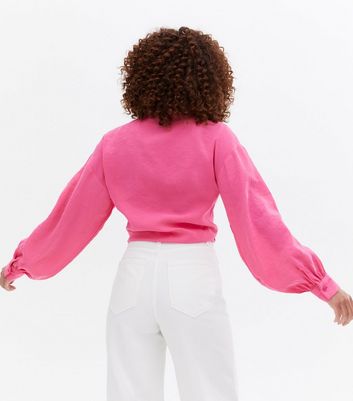 Bright Pink Tie Front Shirt | New Look