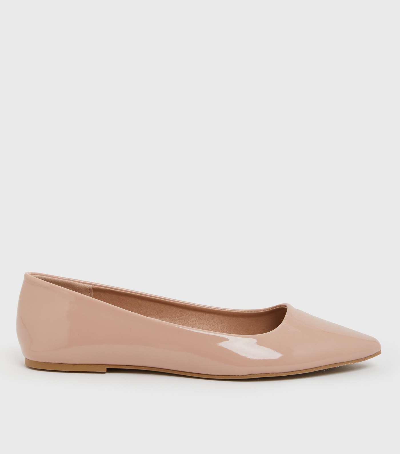 Pale Pink Patent Pointed Ballet Pumps