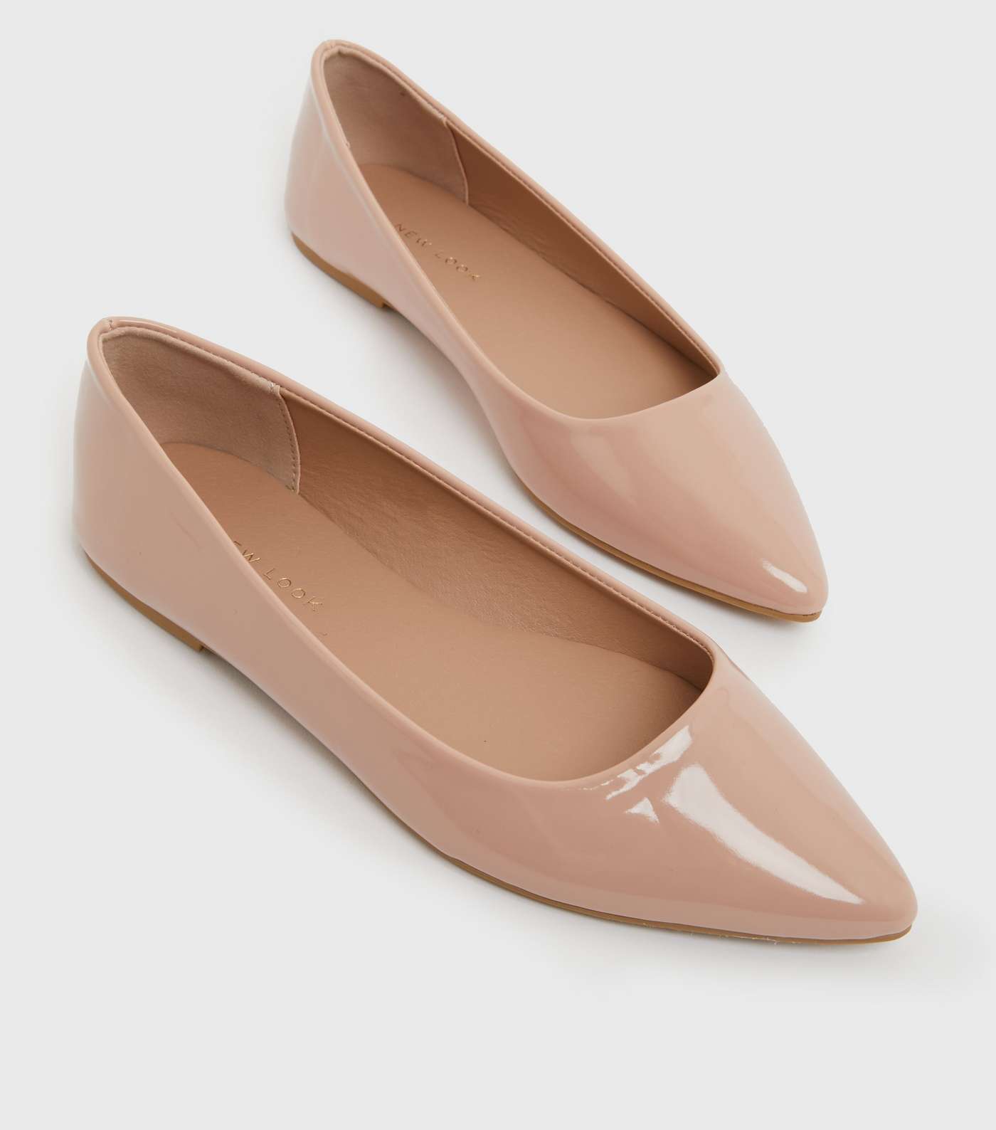 Pale Pink Patent Pointed Ballet Pumps Image 3