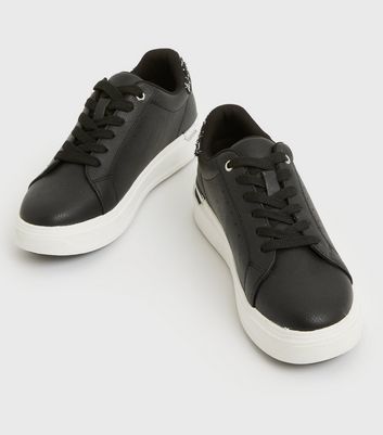 Womens black trainers deals with white soles