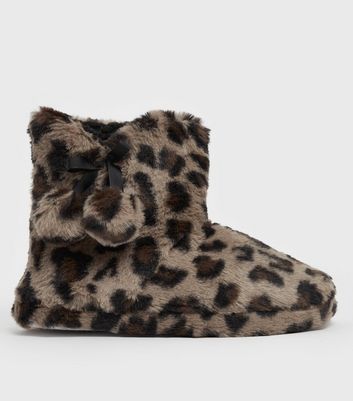 leopard bootie slippers