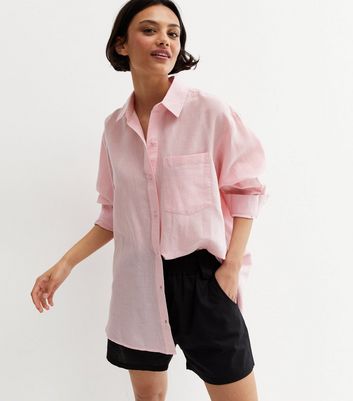 Pink Linen-Look Shirt | New Look