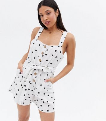 White spotty sales playsuit