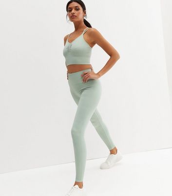 PLAY Green Textured Sports Leggings 