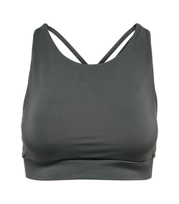 Only Play Dark Grey Sports Crop Top New Look