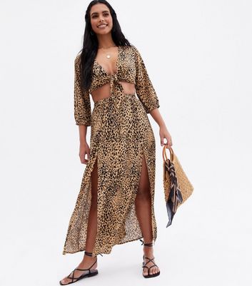 new look leopard print maxi skirt