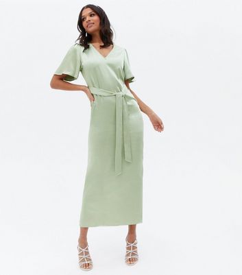 green maxi dress new look