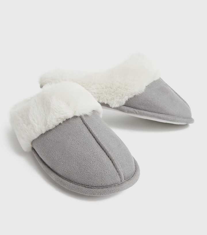 New Look Faux Fur Slip on Mule Slippers