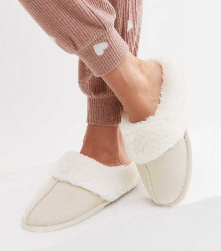 New Look Faux Fur Slip on Mule Slippers