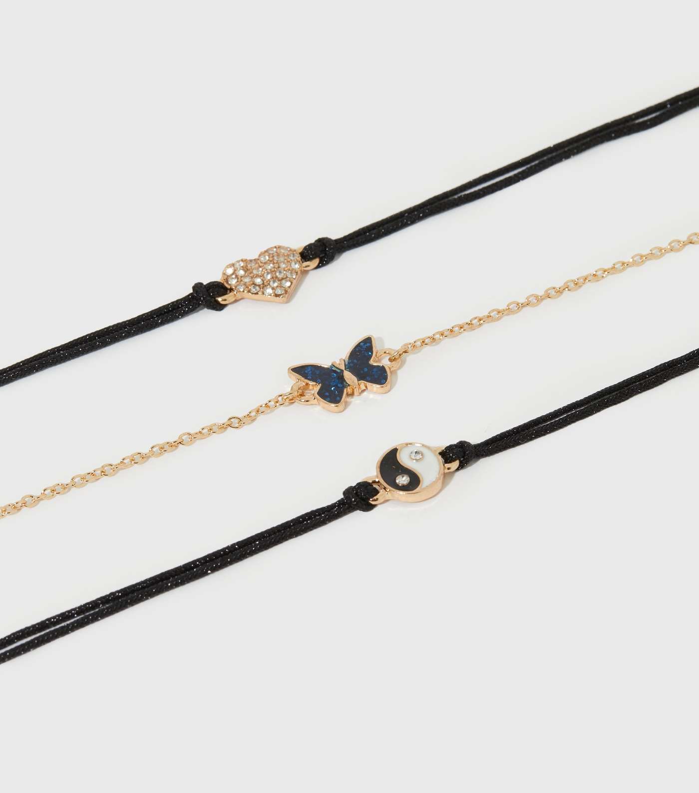3 Pack Gold Butterfly Pendant Chokers Image 3