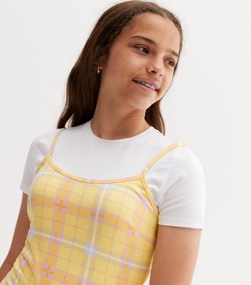 New look yellow sales check dress