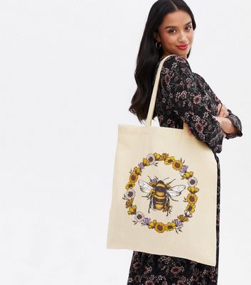 floral canvas tote