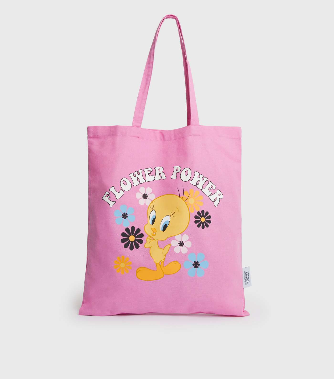 Pink Tweety Pie Canvas Flower Power Tote Bag