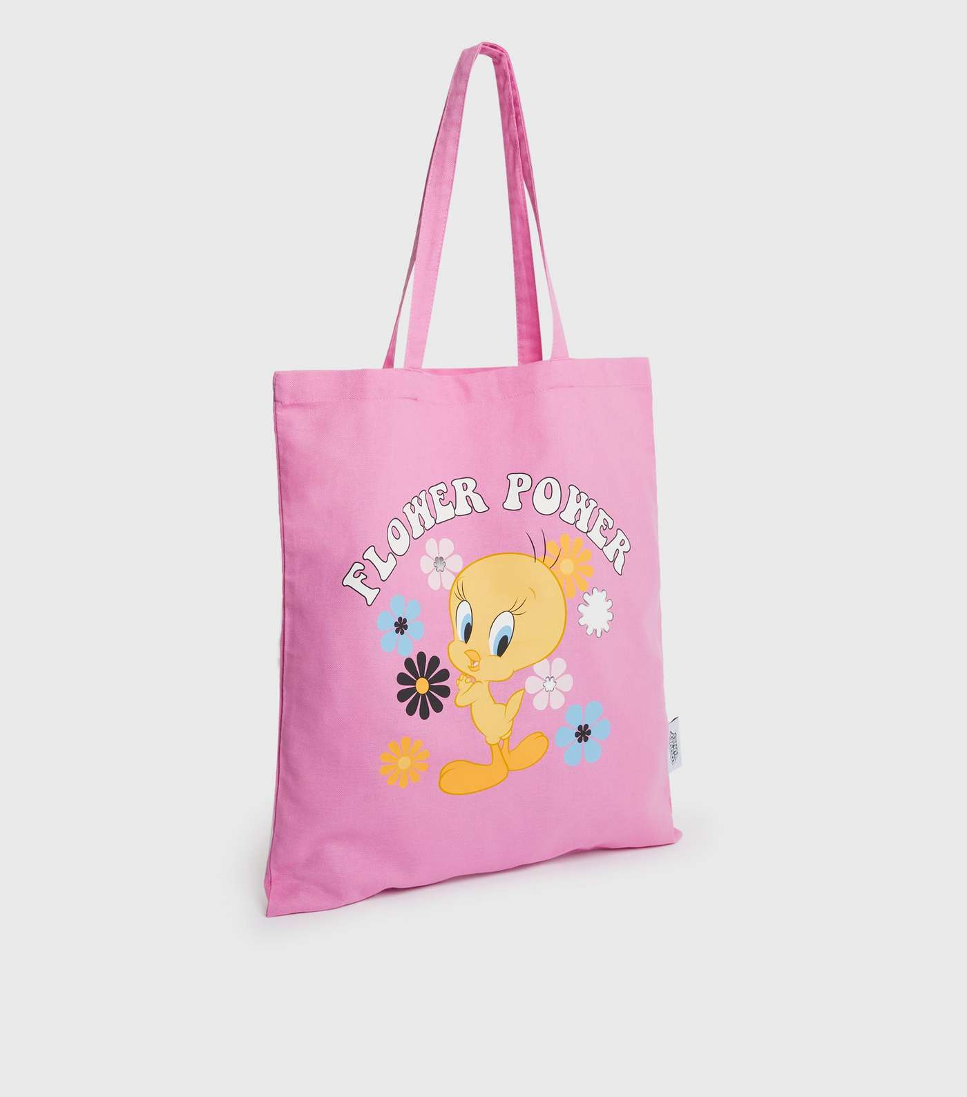 Pink Tweety Pie Canvas Flower Power Tote Bag Image 3