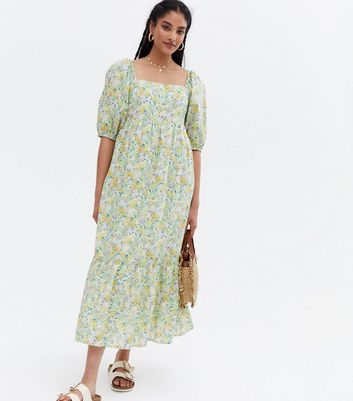 New look yellow floral on sale dress