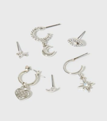 Damen Accessoires 6 Pack Silver Mystic Charm Earrings