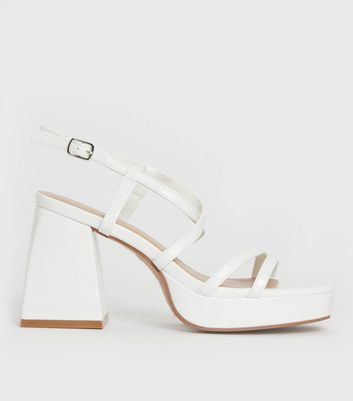 New look best sale white heeled sandals