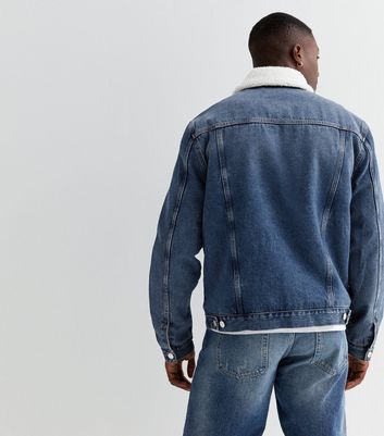 Denim borg hot sale jacket men