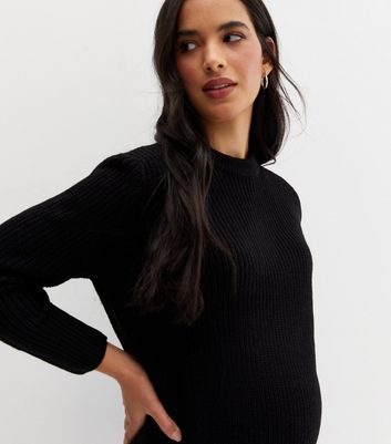 New look black ribbed jumper hotsell