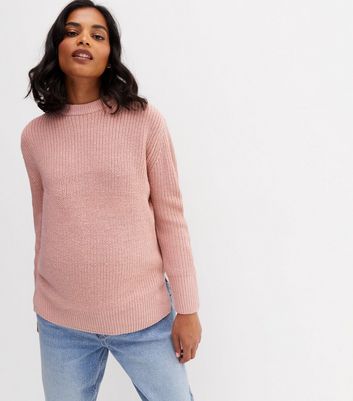 Pink roll neck outlet jumper topshop