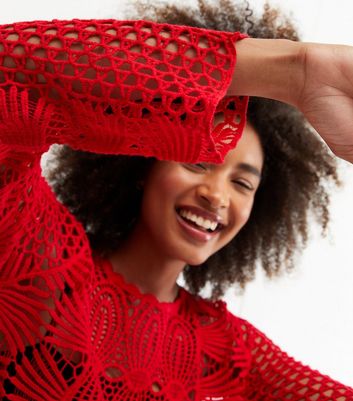 red crochet top