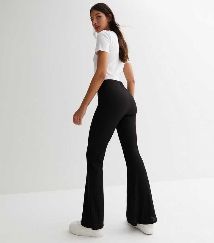 Black Jersey Flared Trousers