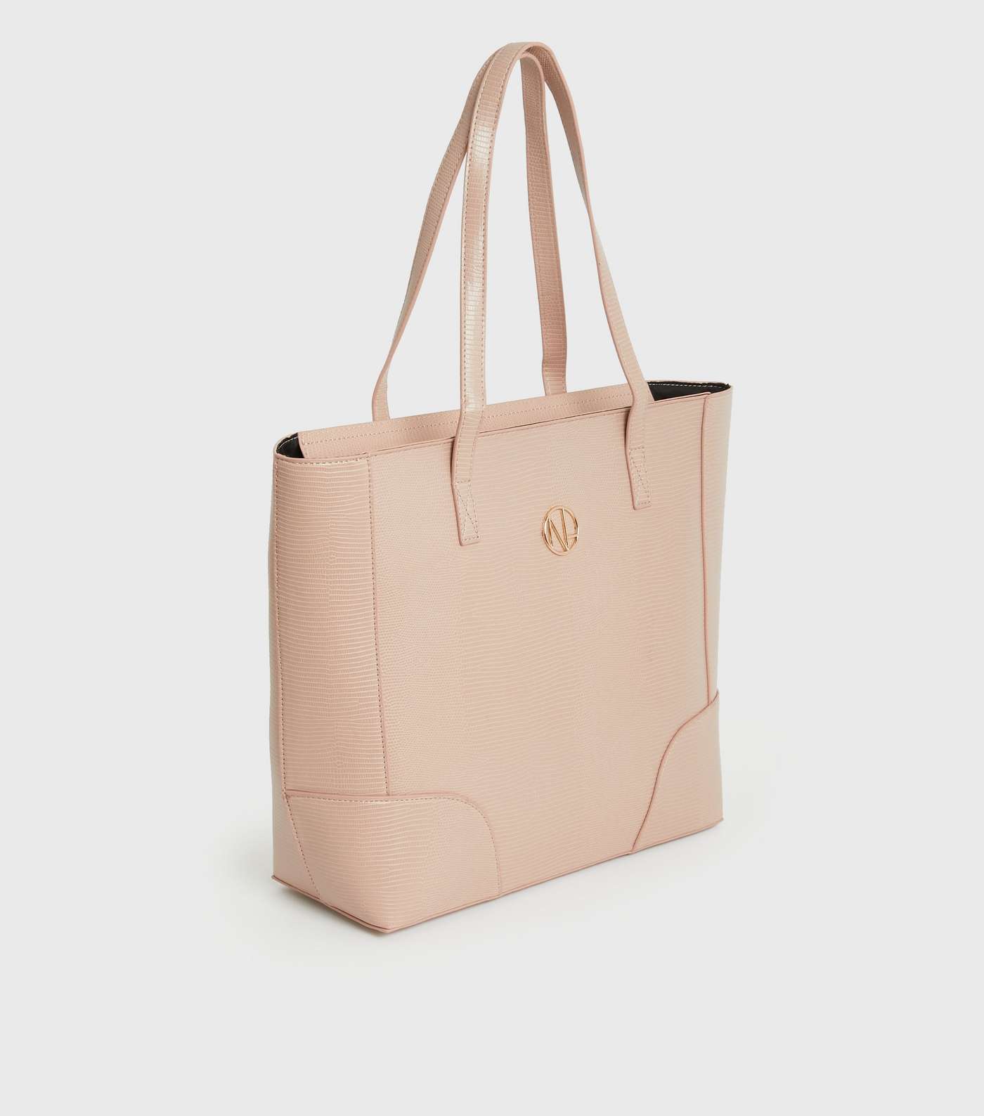 Pale Pink Leather-Look Logo Tote Bag Image 3