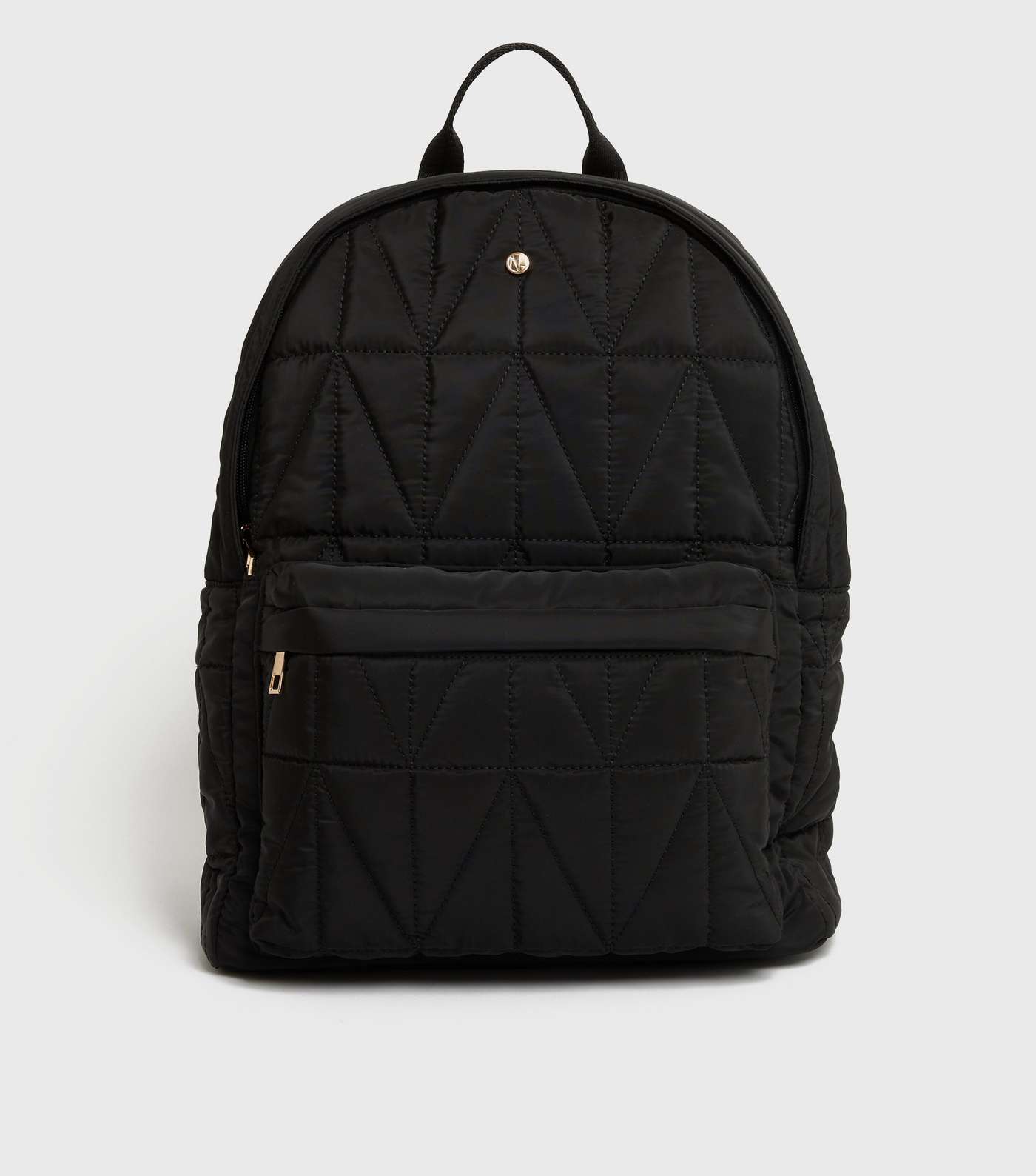 Black Quilted Pocket Front Backpack