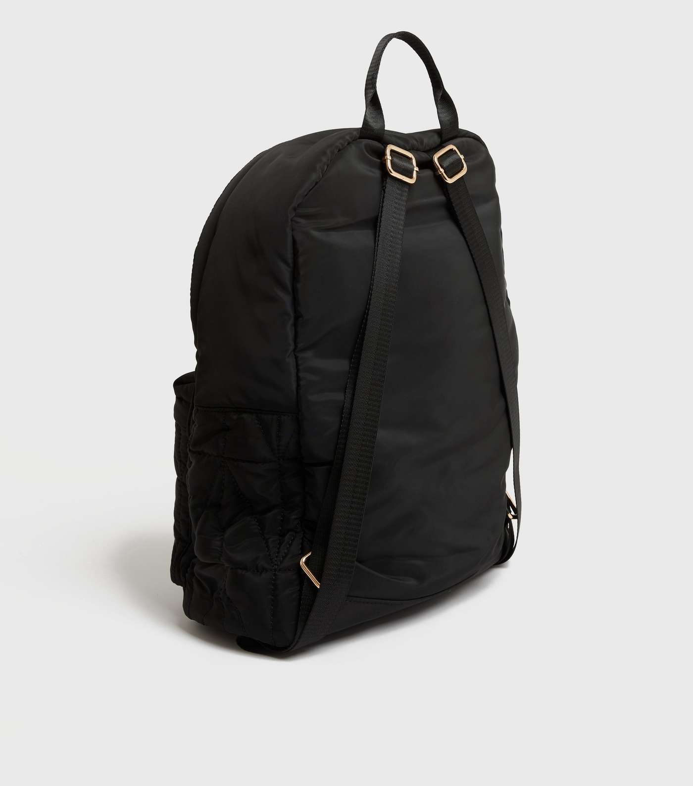 Black Quilted Pocket Front Backpack Image 3