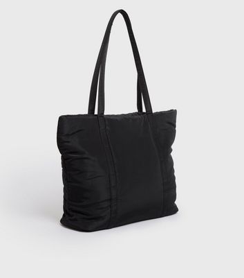 shop for Black Quilted Tote Bag New Look at Shopo