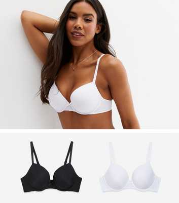 2 Pack Black and White T-Shirt Bras
