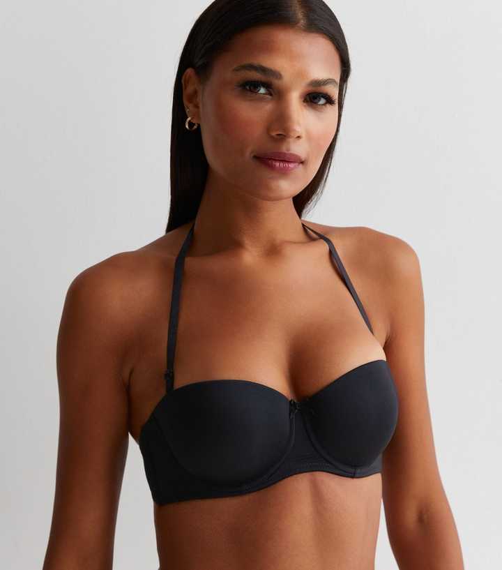 Tan Bow Front Strapless Bra