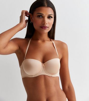 New Look 2 Pack Tan Bow Front Strapless Bras