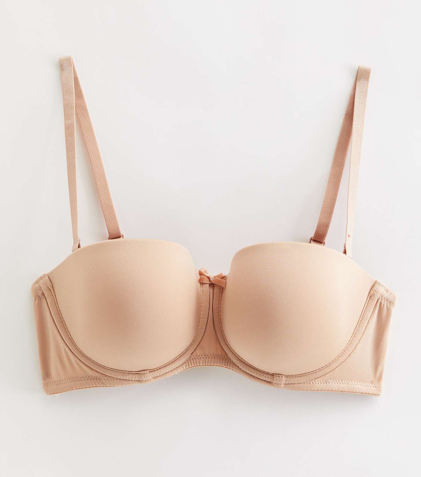 Tan Bow Front Strapless Bra Image 6