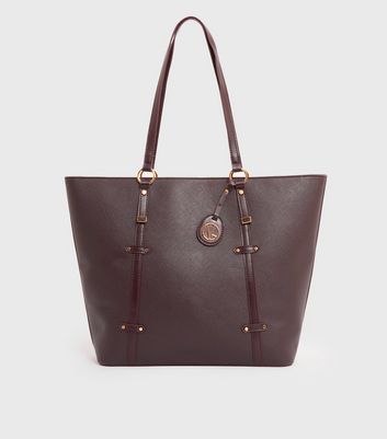 Dark Brown Leather Look Tote Bag New Look