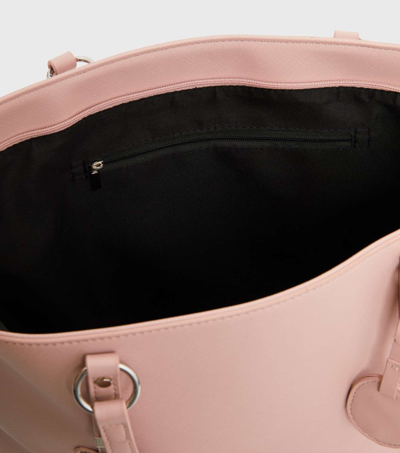 Pale Pink Leather-Look Tote Bag Image 4